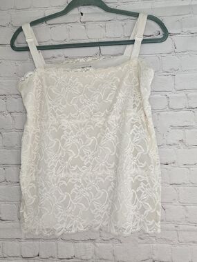 Coldwater Creek Ivory Tiered Lace Camisole Blouse Boho Angel Etheral L